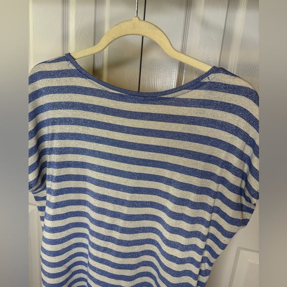 Chico’s top short sleeve strips women size Large - Picture 9 of 10